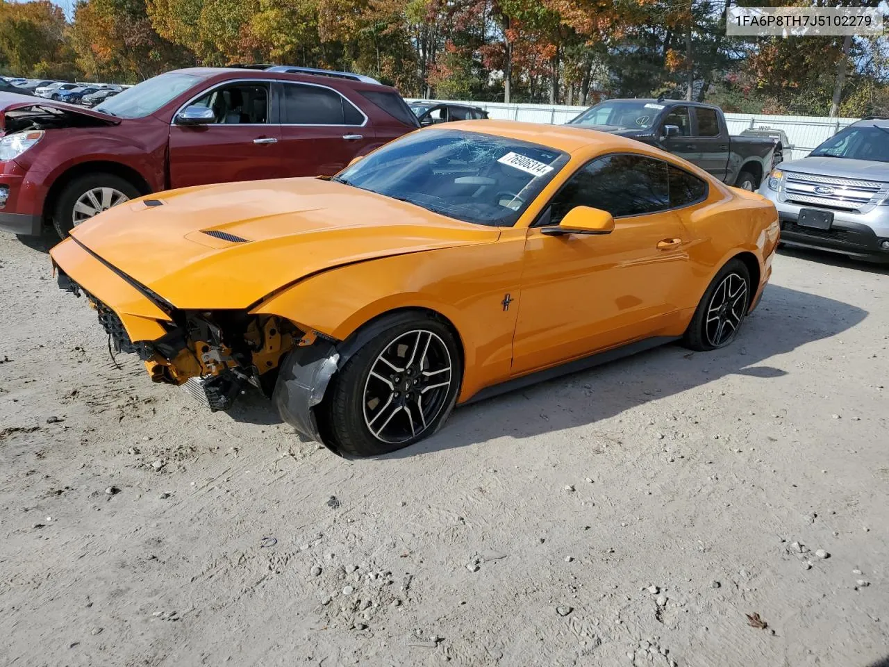 2018 Ford Mustang VIN: 1FA6P8TH7J5102279 Lot: 76906314