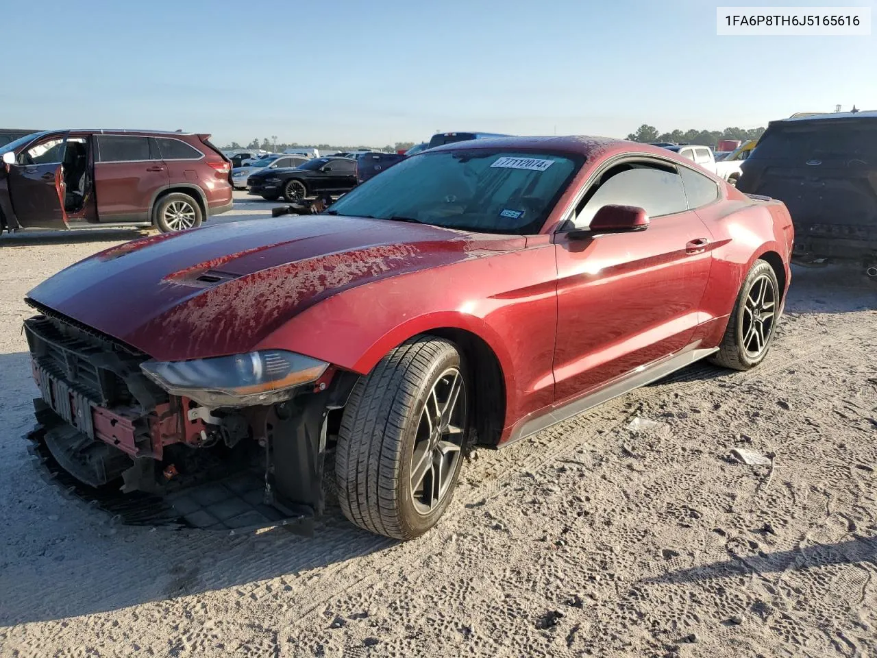 2018 Ford Mustang VIN: 1FA6P8TH6J5165616 Lot: 77112074