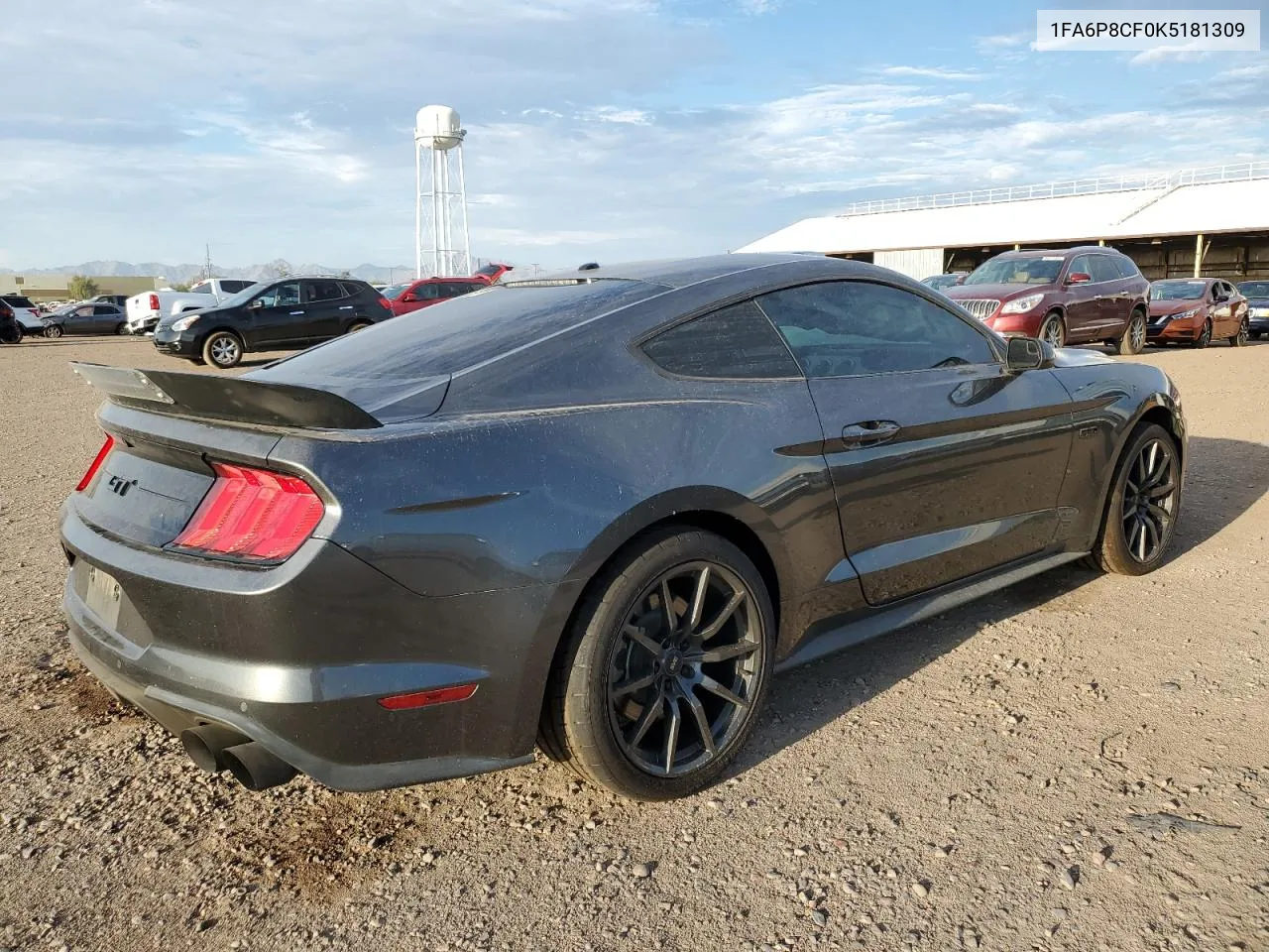 2019 Ford Mustang Gt VIN: 1FA6P8CF0K5181309 Lot: 58718683