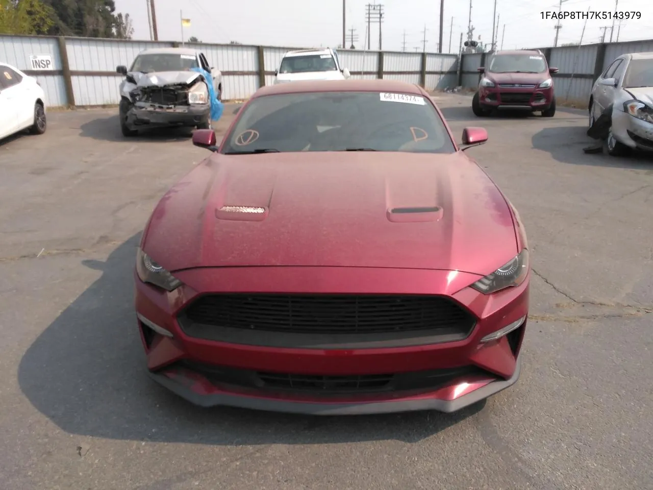 2019 Ford Mustang VIN: 1FA6P8TH7K5143979 Lot: 68114374