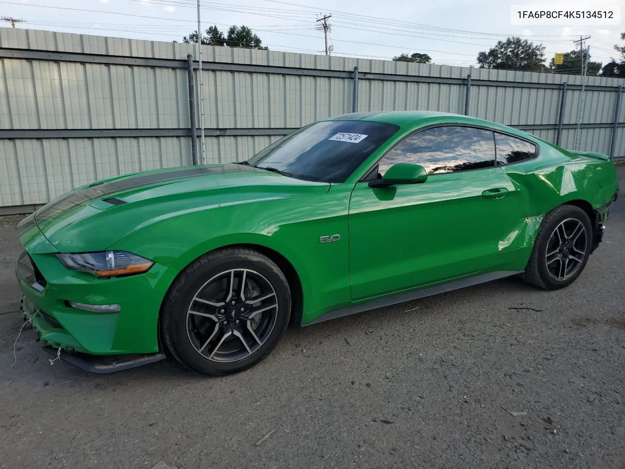 2019 Ford Mustang Gt VIN: 1FA6P8CF4K5134512 Lot: 72571424