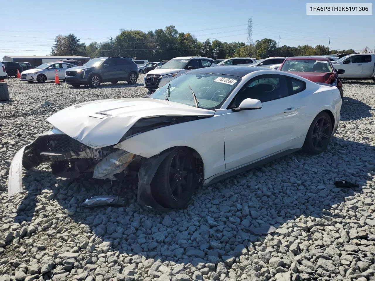 2019 Ford Mustang VIN: 1FA6P8TH9K5191306 Lot: 74879564