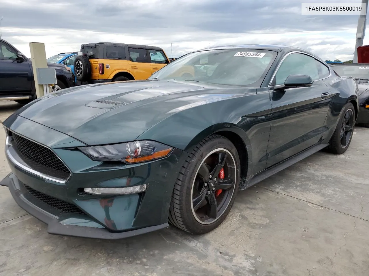 2019 Ford Mustang Bullitt VIN: 1FA6P8K03K5500019 Lot: 74905594