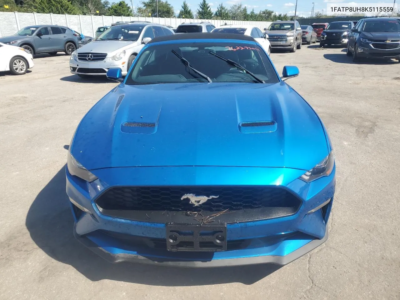 2019 Ford Mustang VIN: 1FATP8UH8K5115559 Lot: 76227504