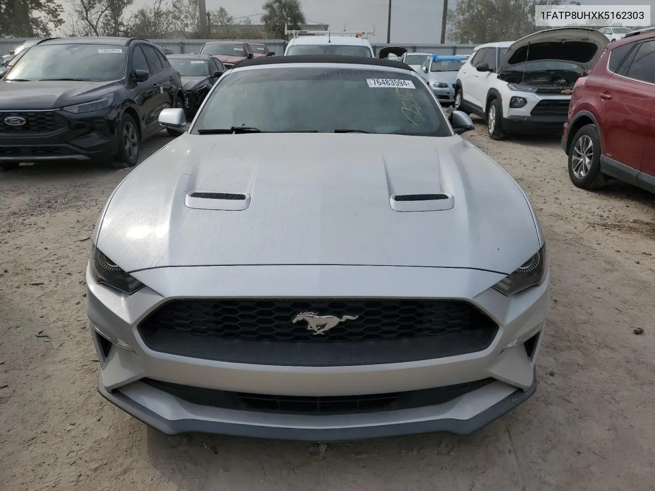 2019 Ford Mustang VIN: 1FATP8UHXK5162303 Lot: 76483594