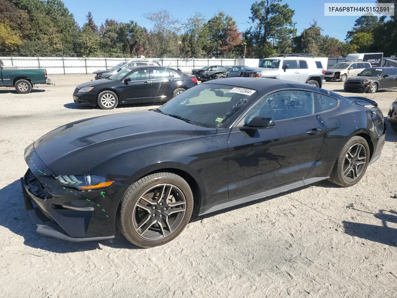 2019 Ford Mustang VIN: 1FA6P8TH4K5152591 Lot: 77112344