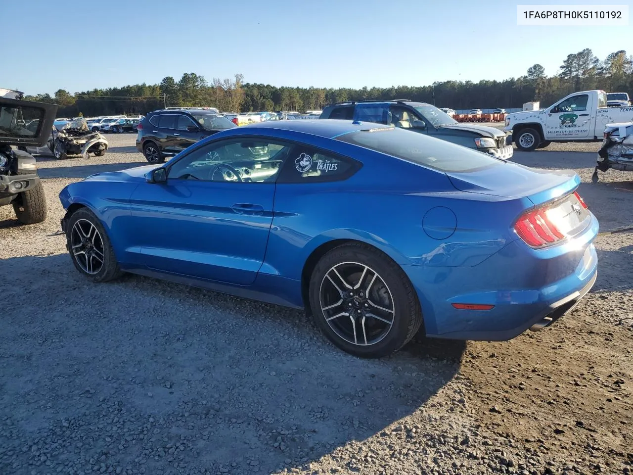 2019 Ford Mustang VIN: 1FA6P8TH0K5110192 Lot: 80050234