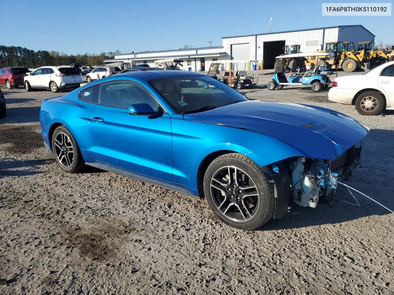 2019 Ford Mustang VIN: 1FA6P8TH0K5110192 Lot: 80050234