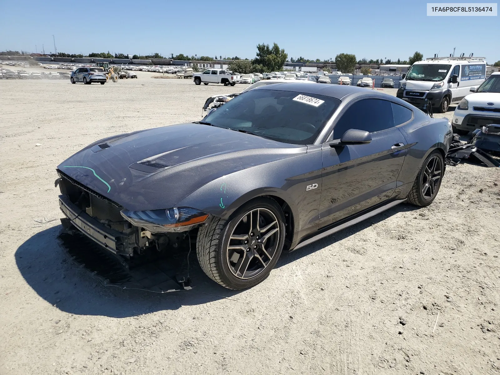 2020 Ford Mustang Gt VIN: 1FA6P8CF8L5136474 Lot: 66818674