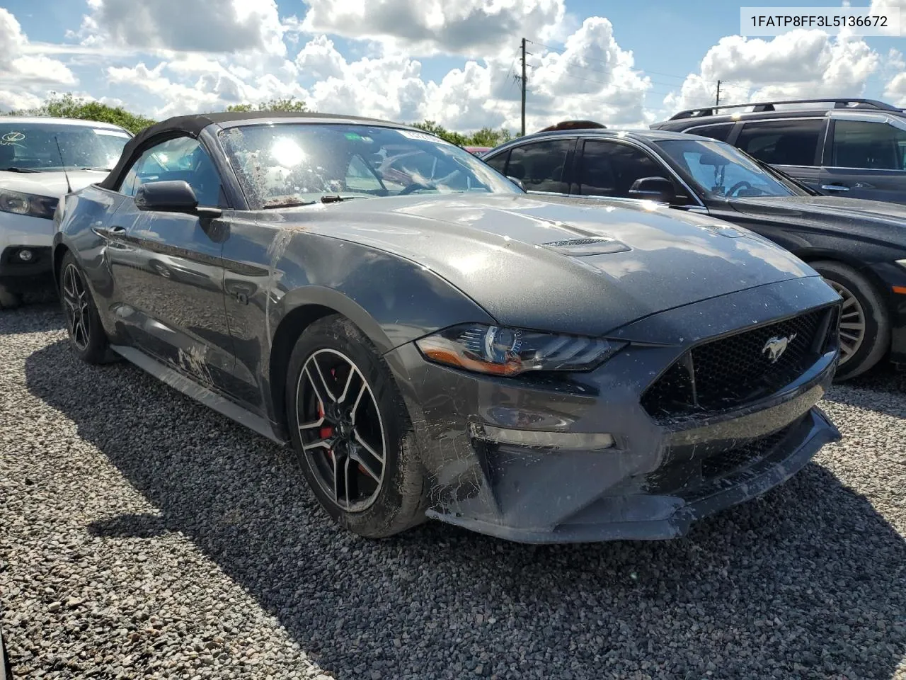 2020 Ford Mustang Gt VIN: 1FATP8FF3L5136672 Lot: 73727094