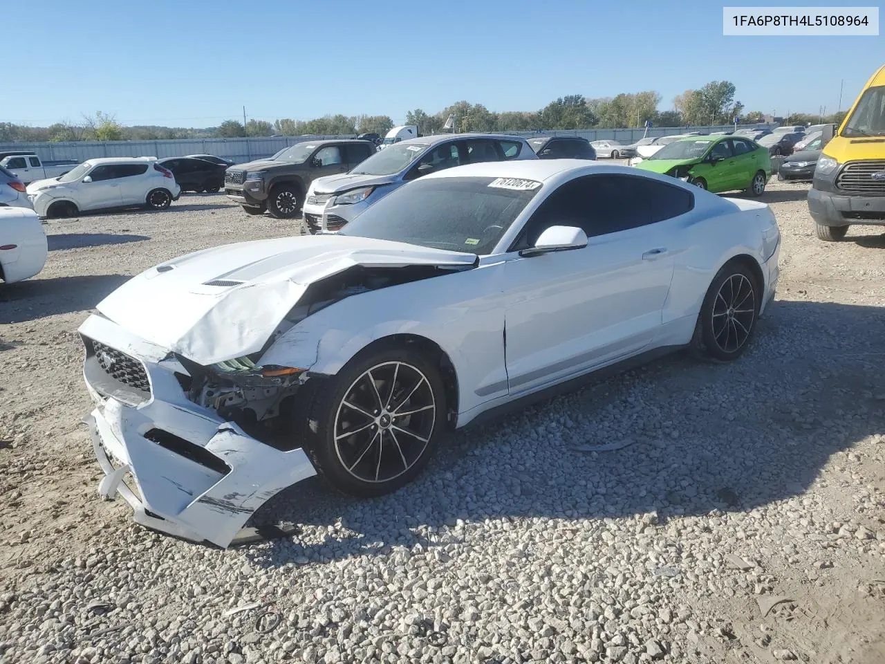 2020 Ford Mustang VIN: 1FA6P8TH4L5108964 Lot: 76120674