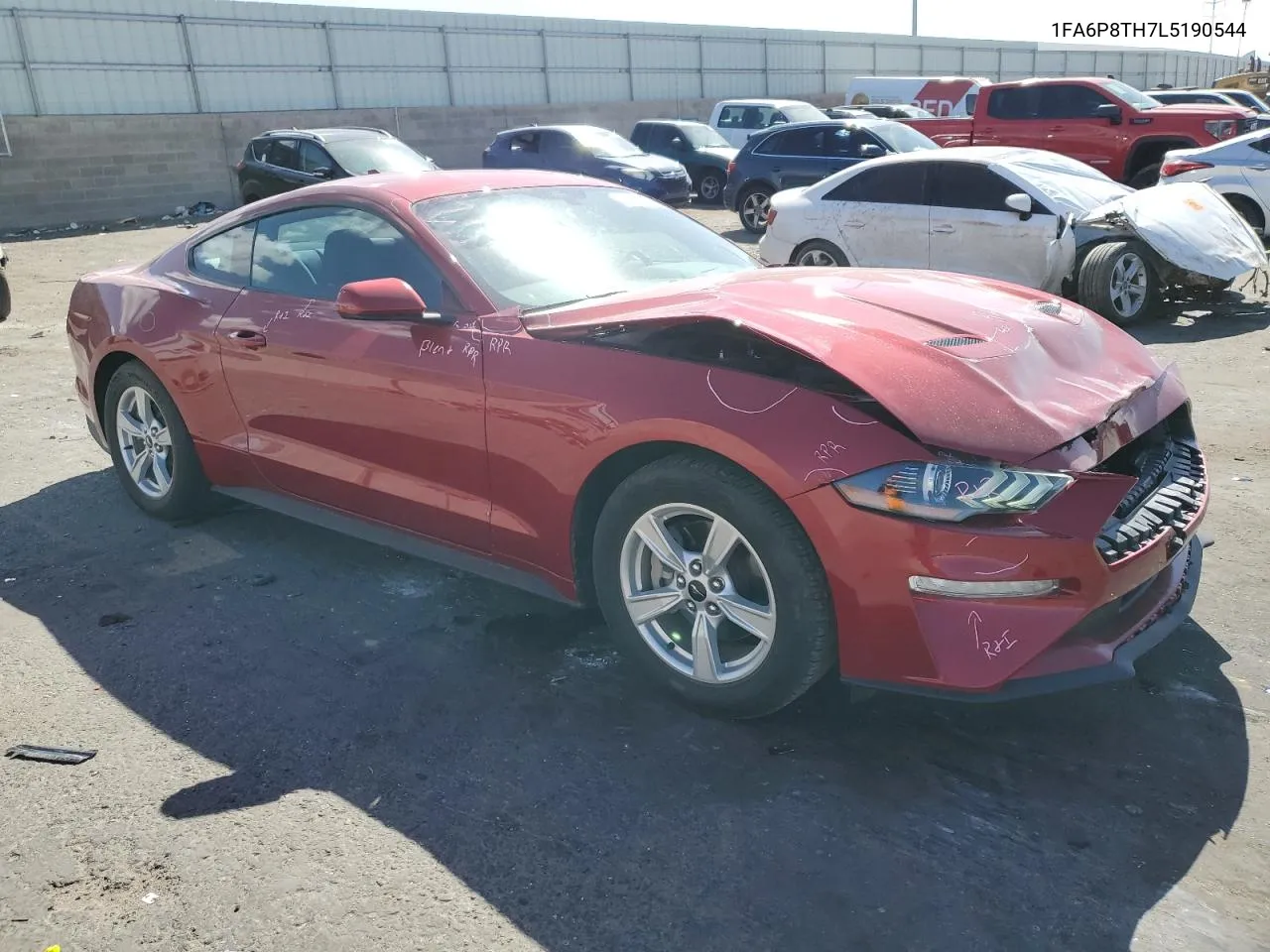 2020 Ford Mustang VIN: 1FA6P8TH7L5190544 Lot: 76725584