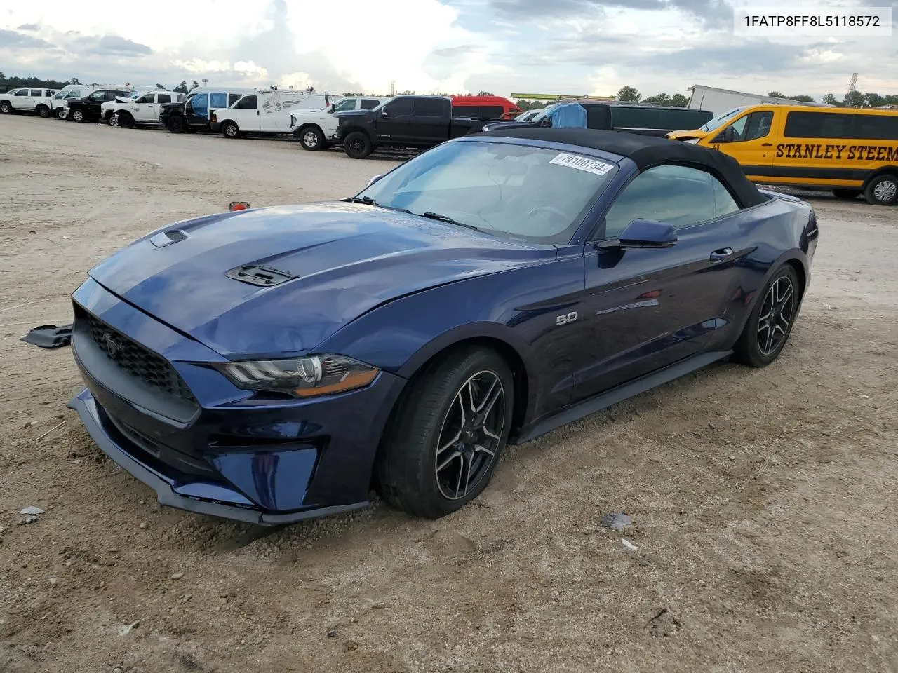 2020 Ford Mustang Gt VIN: 1FATP8FF8L5118572 Lot: 79100734