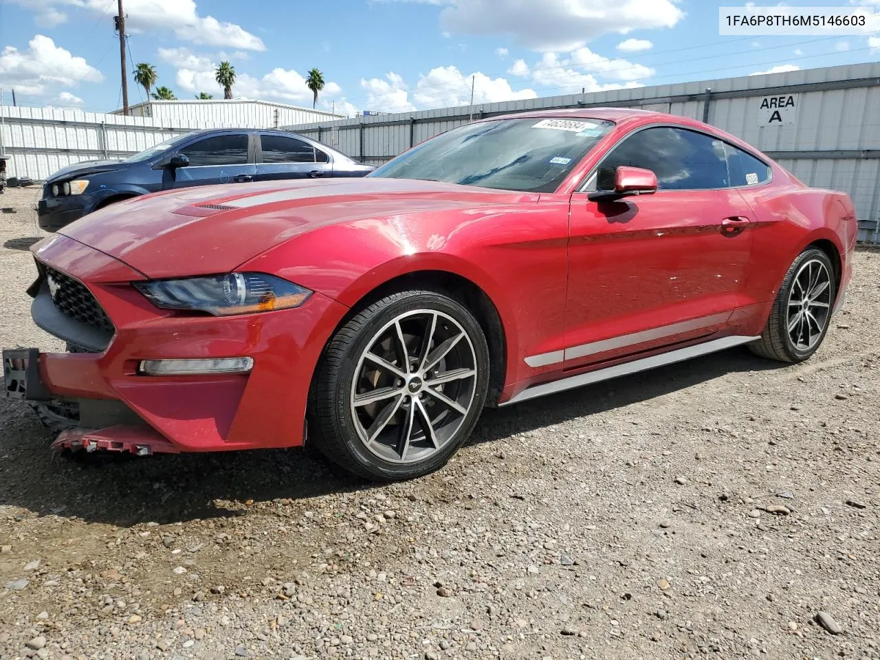 2021 Ford Mustang VIN: 1FA6P8TH6M5146603 Lot: 74628684