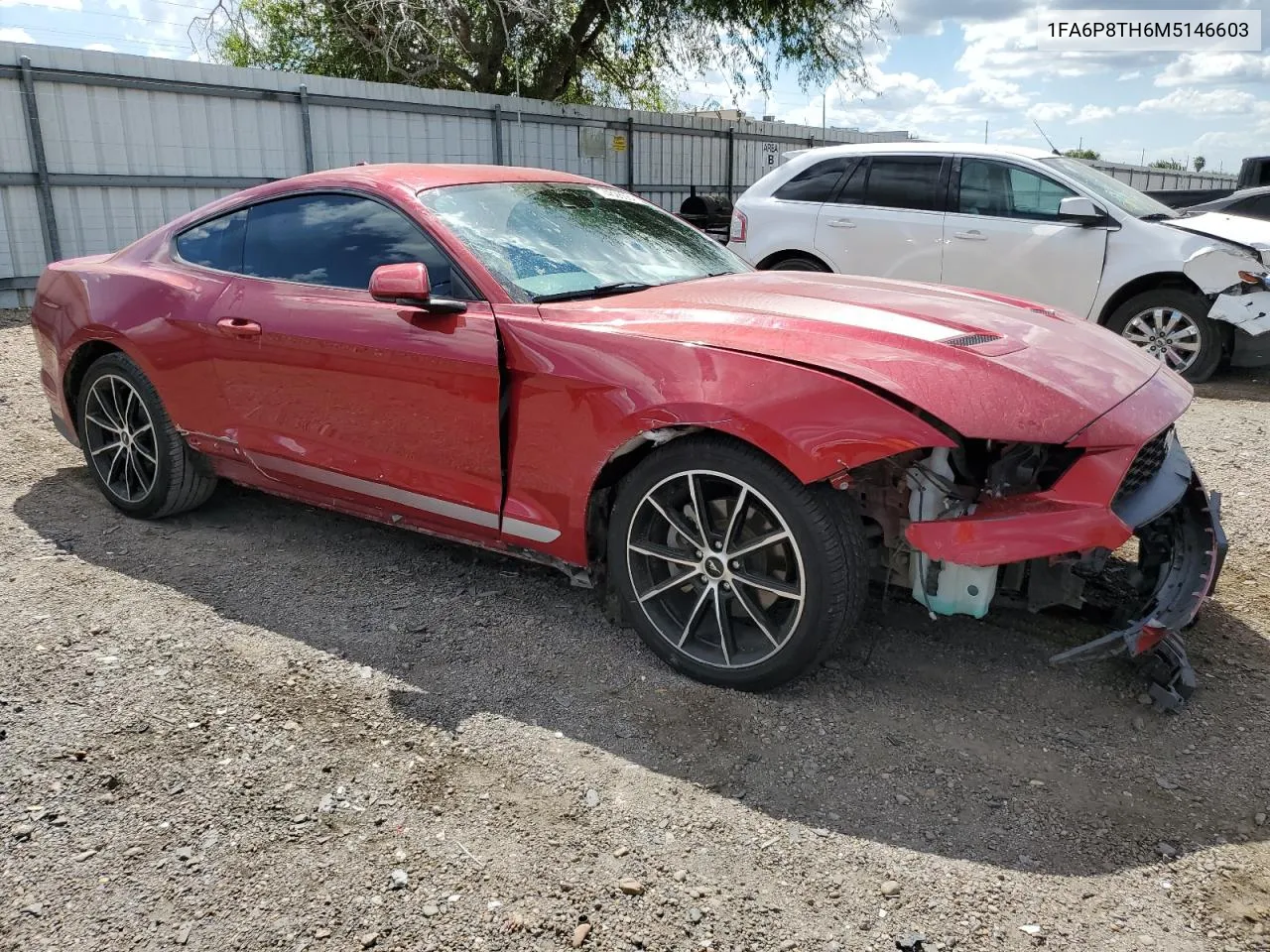 2021 Ford Mustang VIN: 1FA6P8TH6M5146603 Lot: 74628684