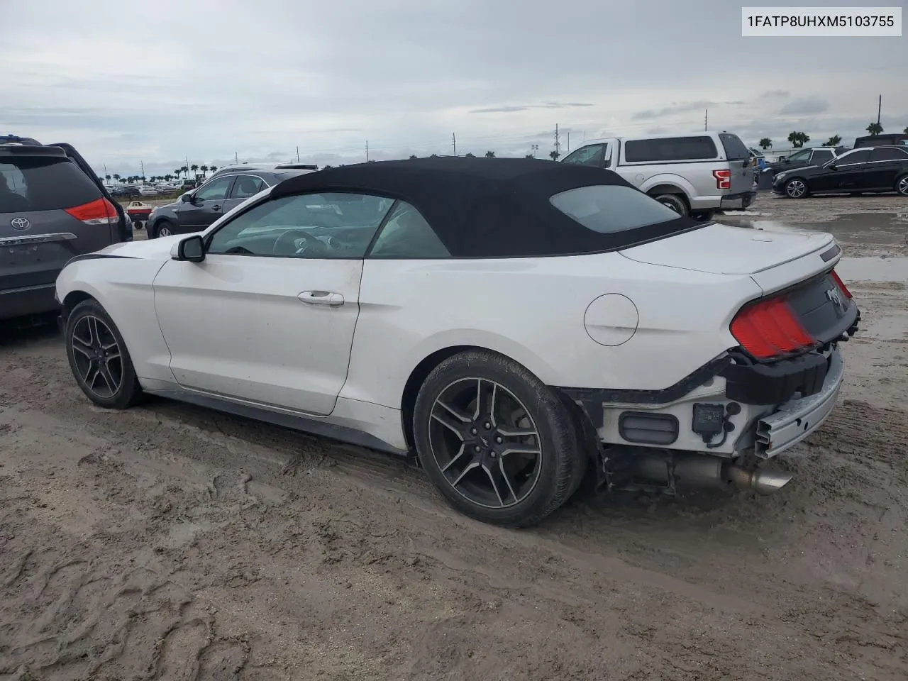 2021 Ford Mustang VIN: 1FATP8UHXM5103755 Lot: 74653594