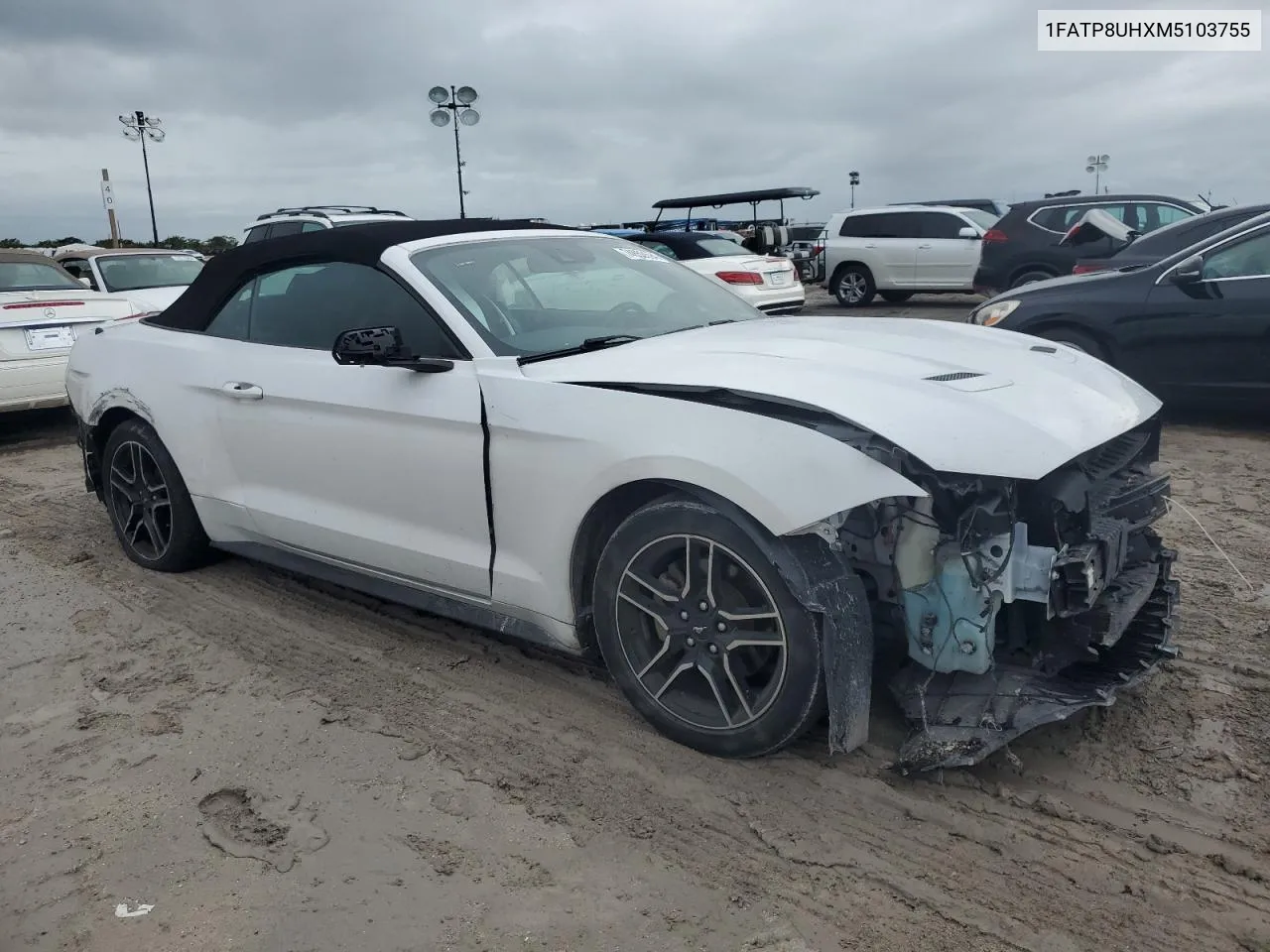 2021 Ford Mustang VIN: 1FATP8UHXM5103755 Lot: 74653594