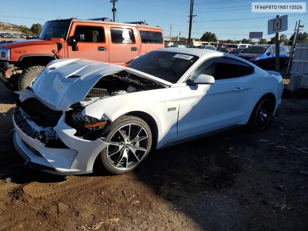 2022 Ford Mustang VIN: 1FA6P8TD1N5110526 Lot: 77281444