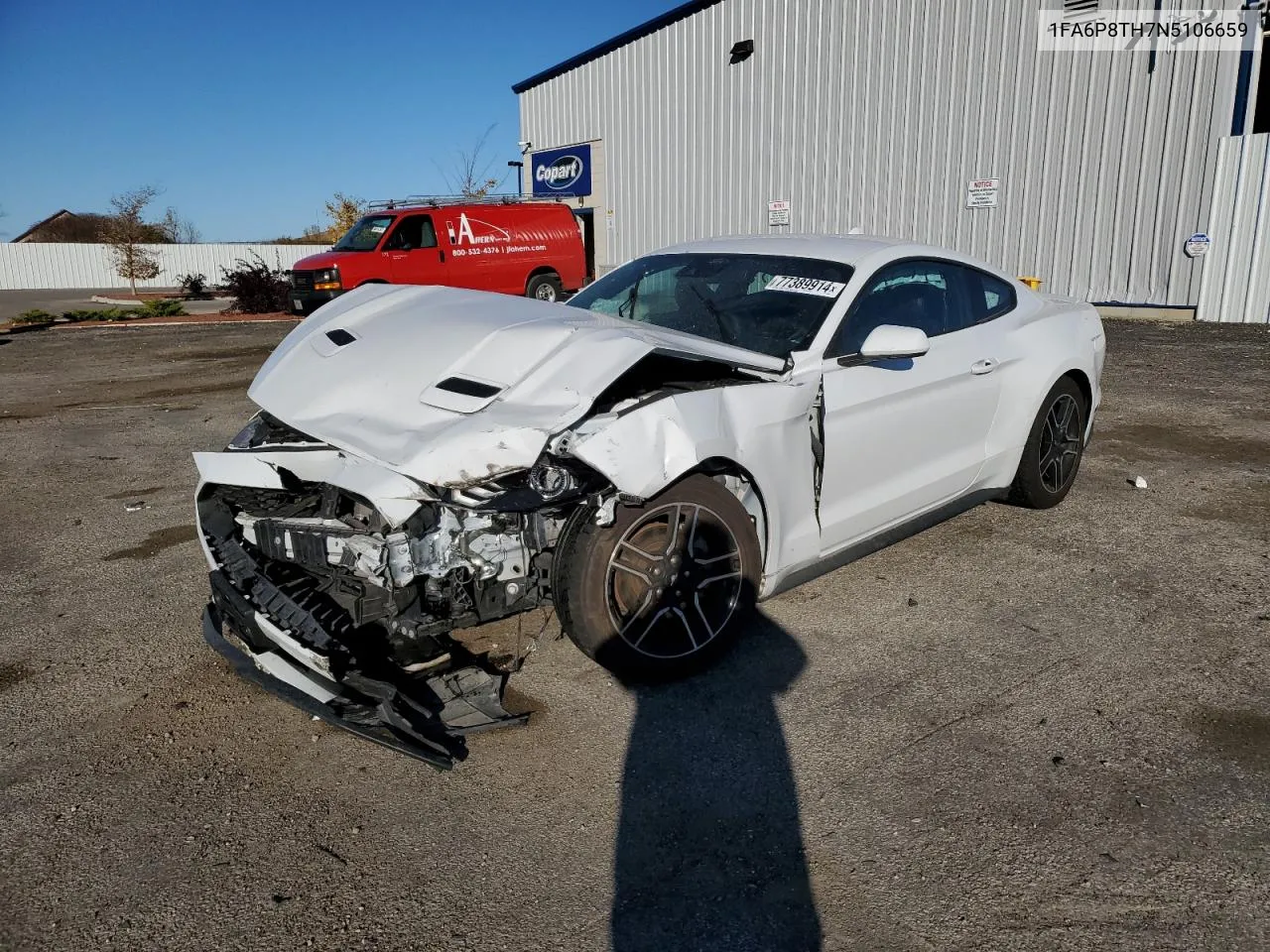 2022 Ford Mustang VIN: 1FA6P8TH7N5106659 Lot: 77389914