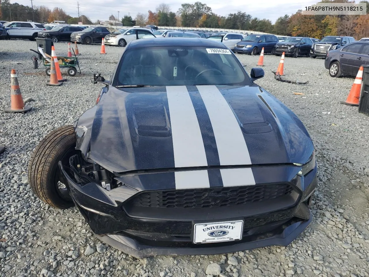 2022 Ford Mustang VIN: 1FA6P8TH9N5118215 Lot: 78694364