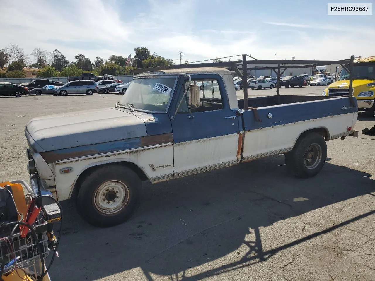 1968 Ford Ranger VIN: F25HRC93687 Lot: 72224754