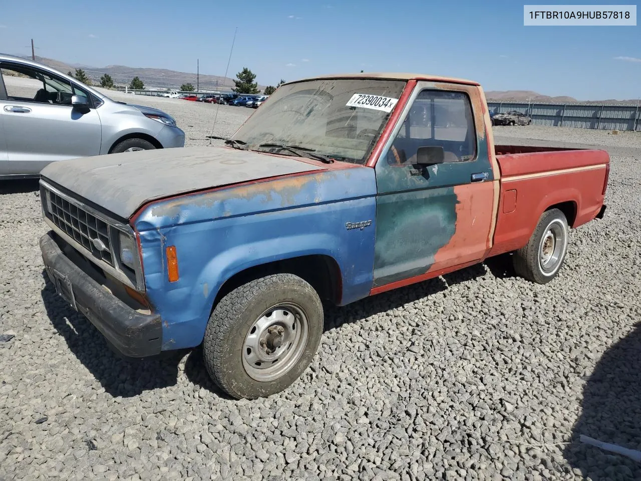 1987 Ford Ranger VIN: 1FTBR10A9HUB57818 Lot: 72390034