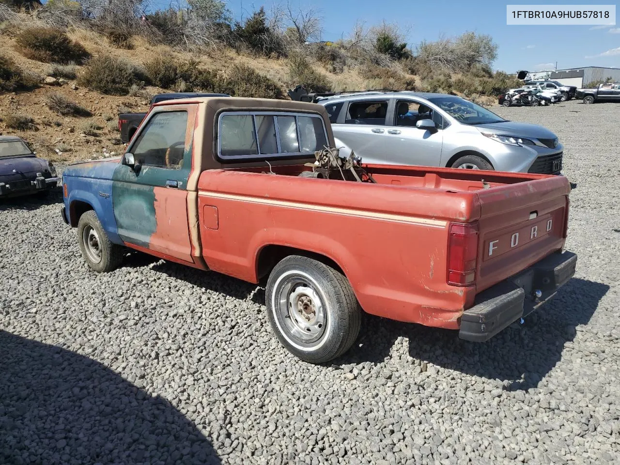 1987 Ford Ranger VIN: 1FTBR10A9HUB57818 Lot: 72390034