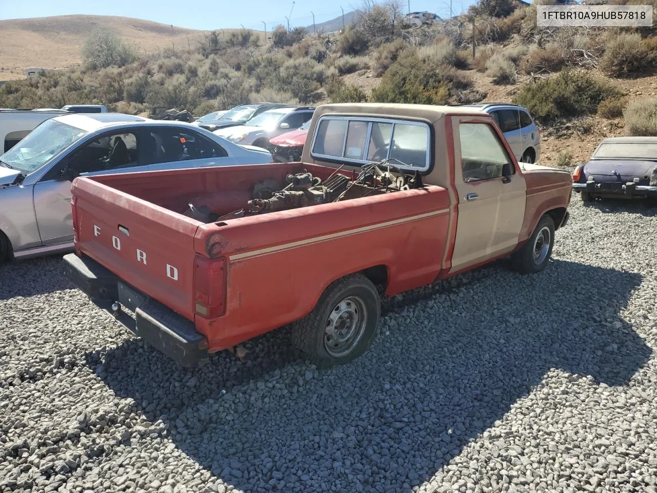 1987 Ford Ranger VIN: 1FTBR10A9HUB57818 Lot: 72390034