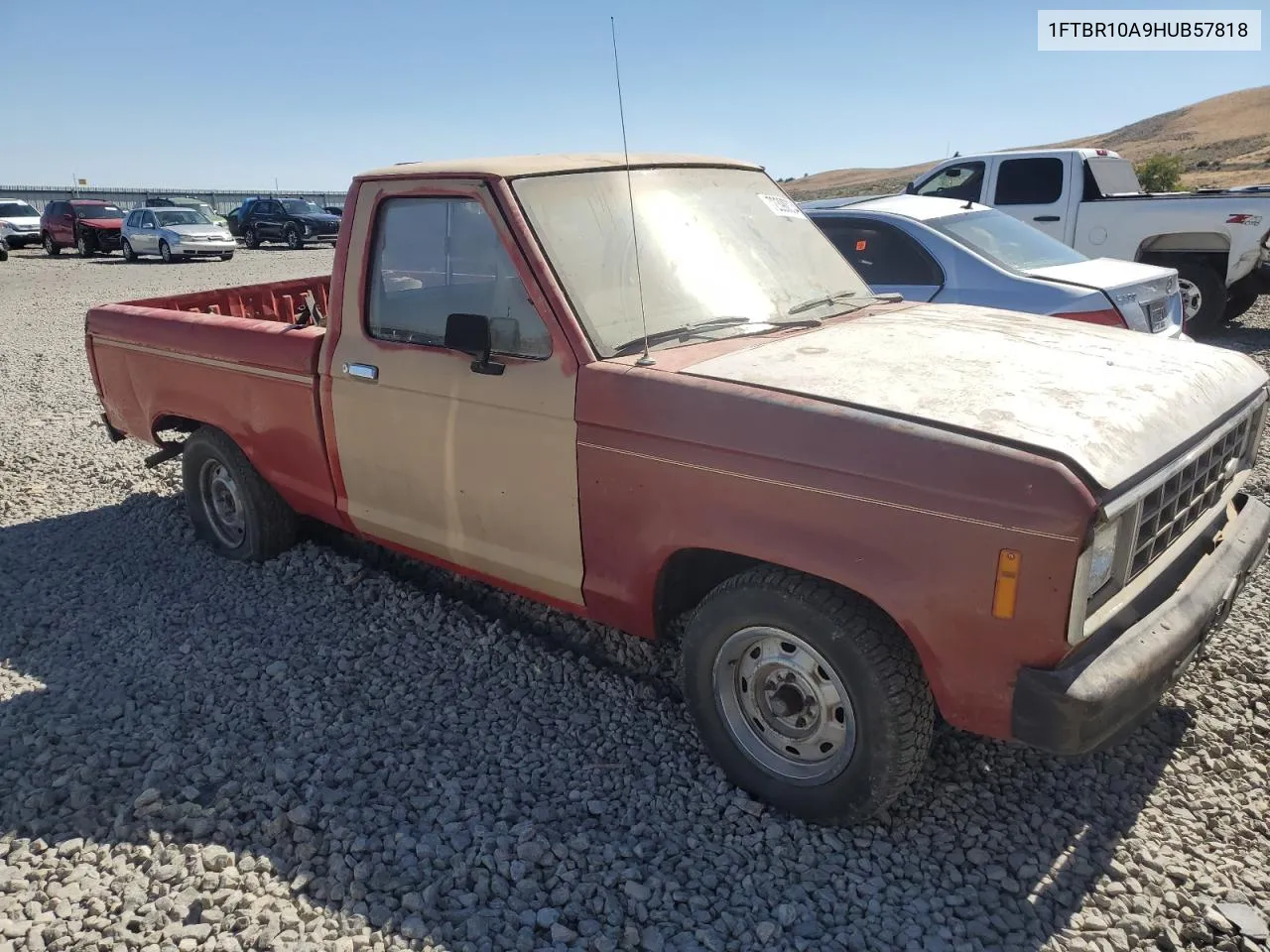 1987 Ford Ranger VIN: 1FTBR10A9HUB57818 Lot: 72390034