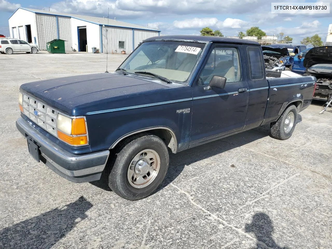 1991 Ford Ranger Super Cab VIN: 1FTCR14X4MPB18730 Lot: 71754514