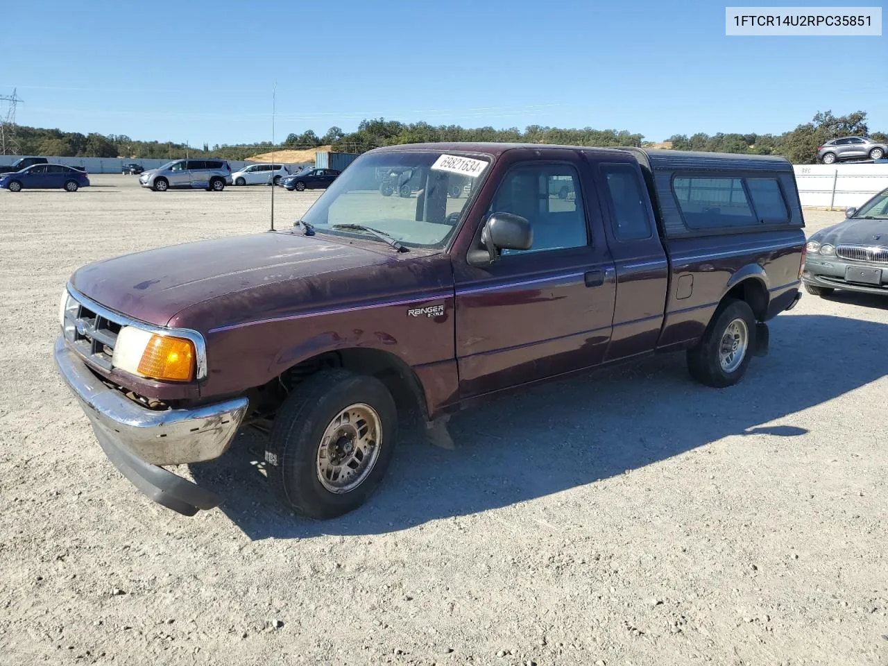 1994 Ford Ranger Super Cab VIN: 1FTCR14U2RPC35851 Lot: 69821634