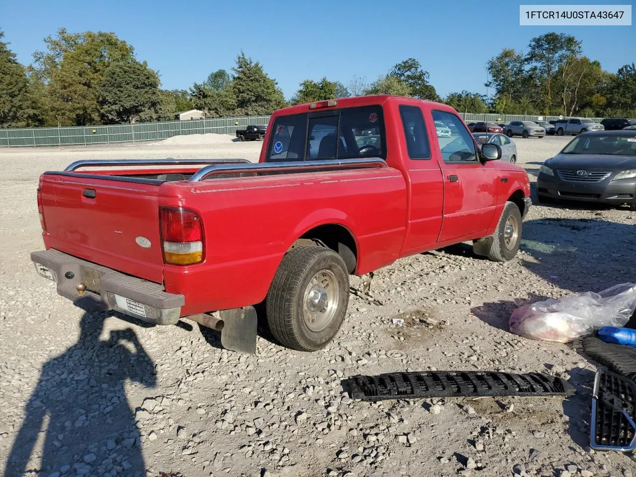 1995 Ford Ranger Super Cab VIN: 1FTCR14U0STA43647 Lot: 72227474