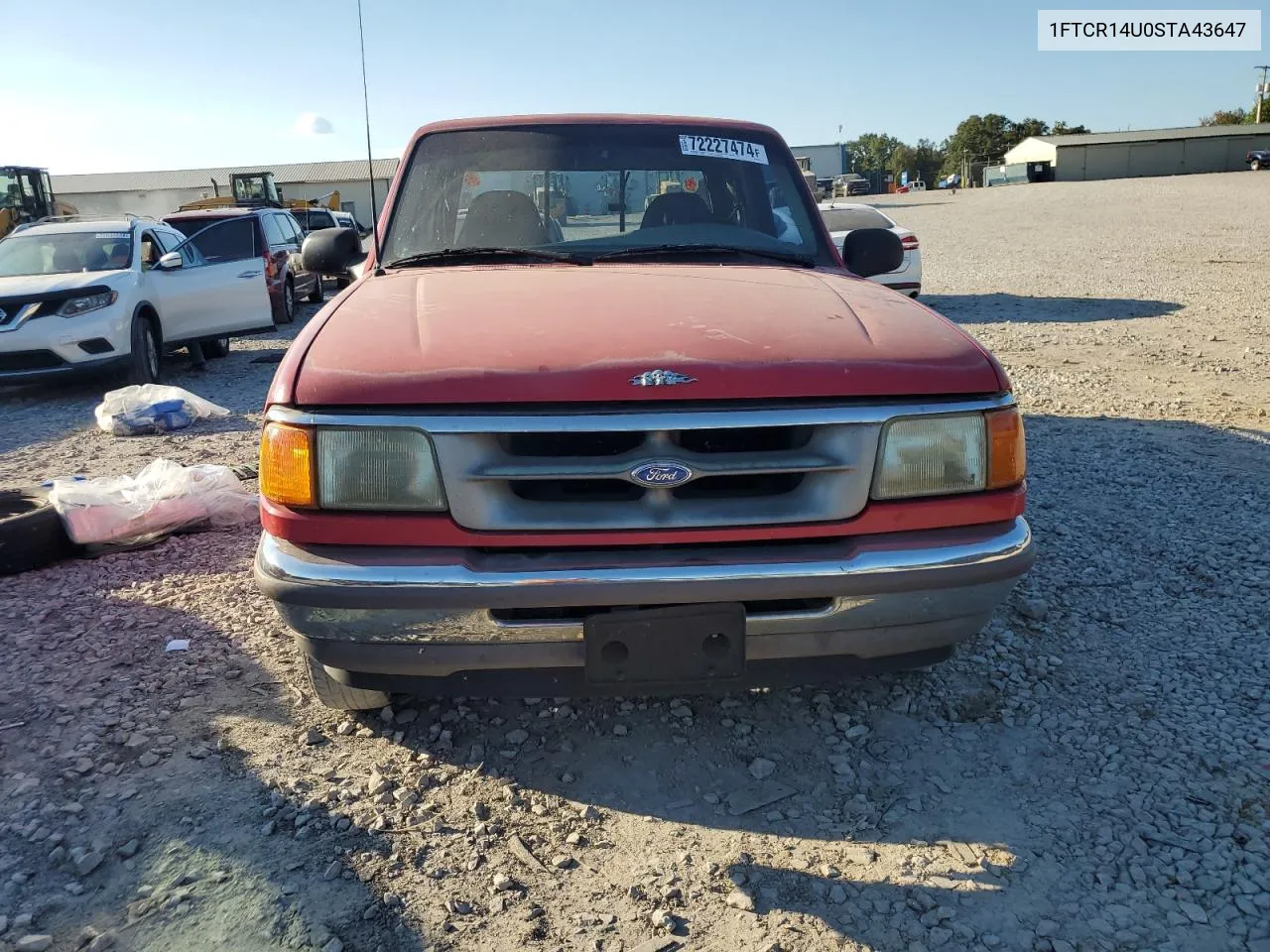 1995 Ford Ranger Super Cab VIN: 1FTCR14U0STA43647 Lot: 72227474