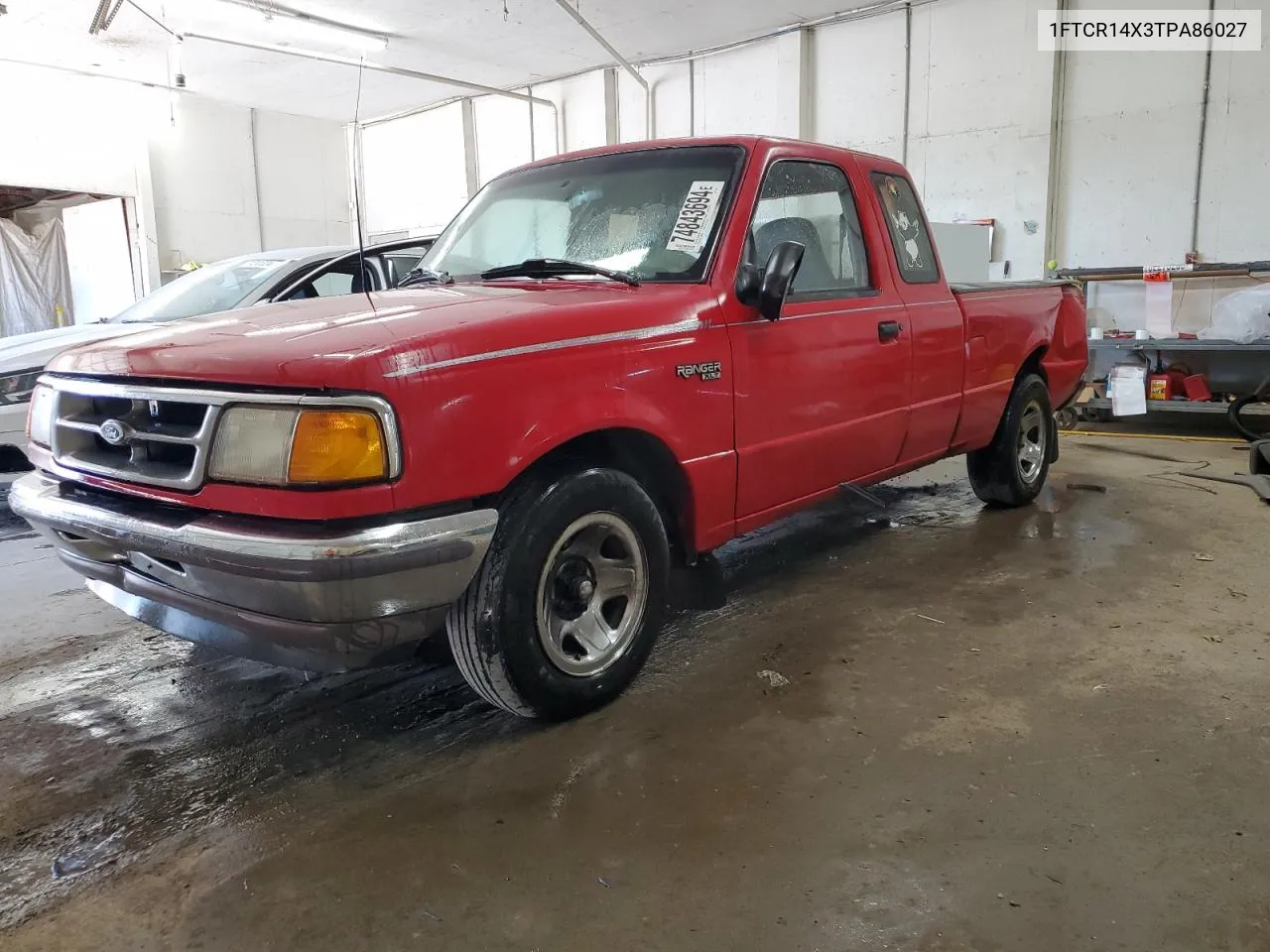 1996 Ford Ranger Super Cab VIN: 1FTCR14X3TPA86027 Lot: 74843694