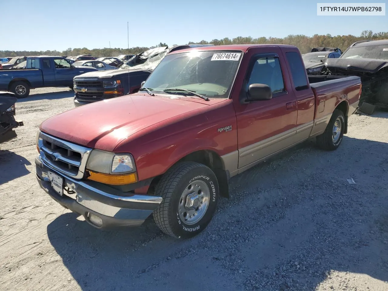 1998 Ford Ranger Super Cab VIN: 1FTYR14U7WPB62798 Lot: 76674614