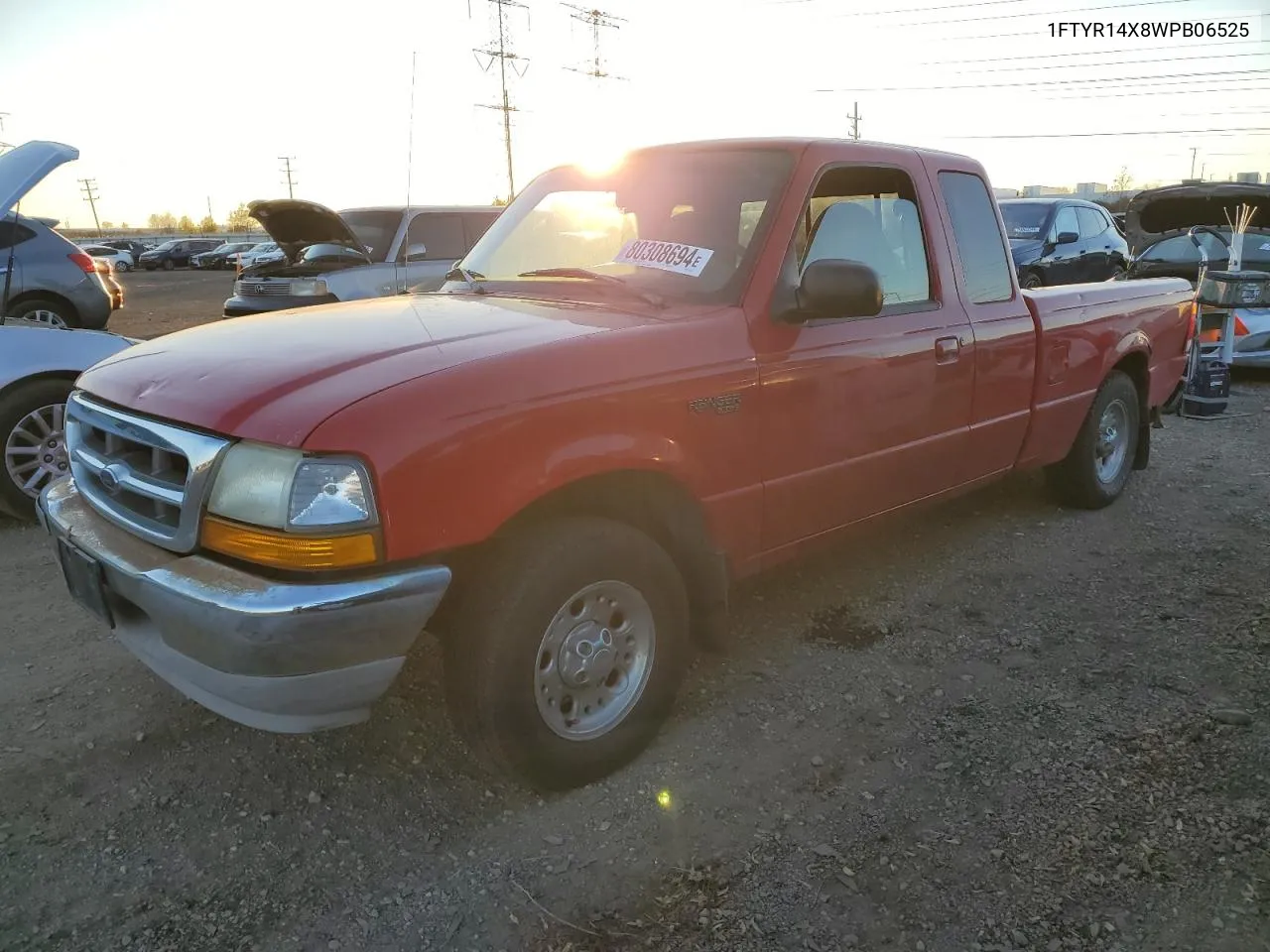 1998 Ford Ranger Super Cab VIN: 1FTYR14X8WPB06525 Lot: 80308694