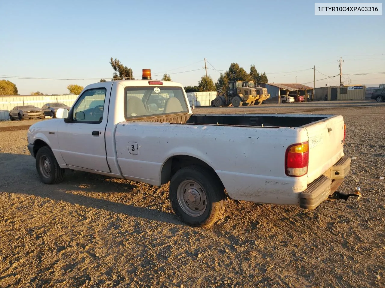 1999 Ford Ranger VIN: 1FTYR10C4XPA03316 Lot: 73066794