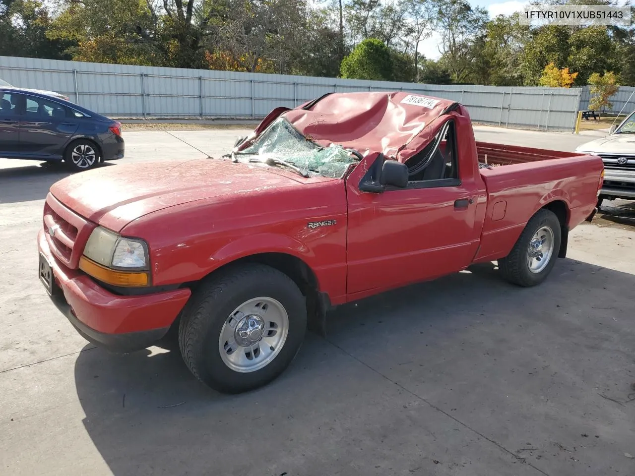 1999 Ford Ranger VIN: 1FTYR10V1XUB51443 Lot: 78136774