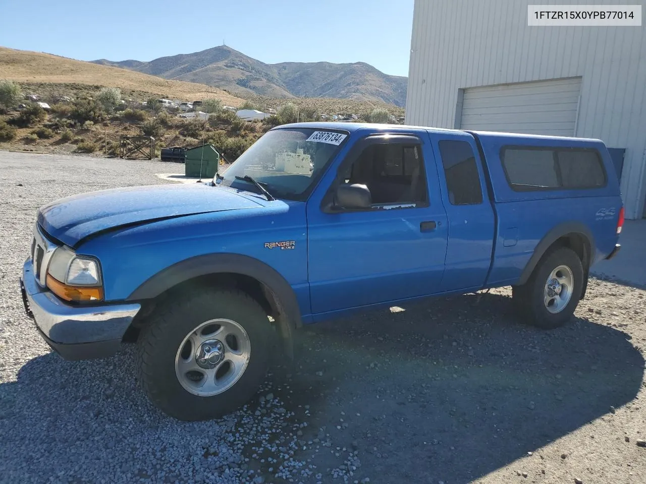 2000 Ford Ranger Super Cab VIN: 1FTZR15X0YPB77014 Lot: 63876134