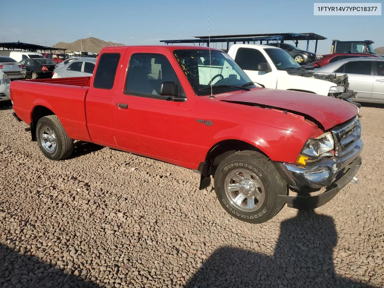 2000 Ford Ranger Super Cab VIN: 1FTYR14V7YPC18377 Lot: 70619504