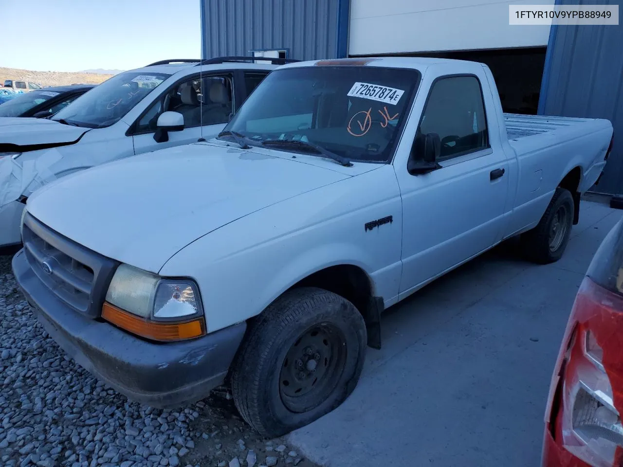 2000 Ford Ranger VIN: 1FTYR10V9YPB88949 Lot: 72657874