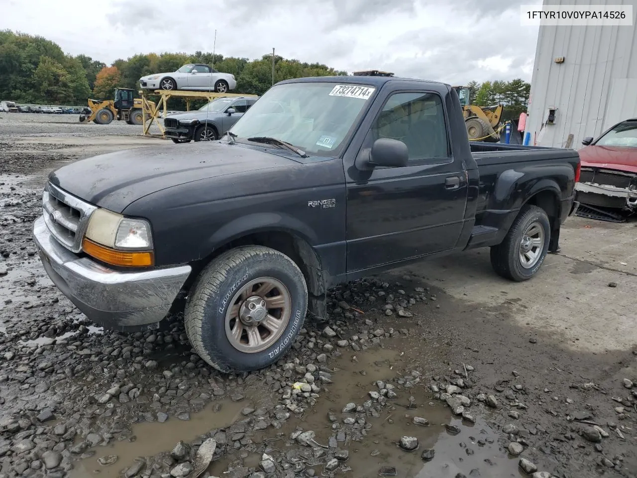 2000 Ford Ranger VIN: 1FTYR10V0YPA14526 Lot: 73274714