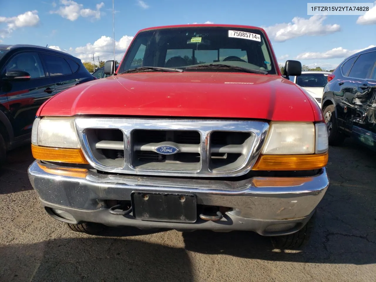 2000 Ford Ranger Super Cab VIN: 1FTZR15V2YTA74828 Lot: 75085714