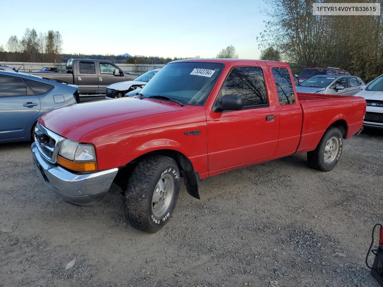 2000 Ford Ranger Super Cab VIN: 1FTYR14V0YTB33615 Lot: 75343794