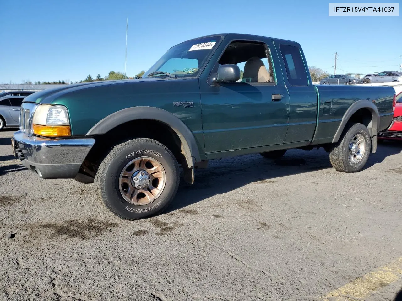 2000 Ford Ranger Super Cab VIN: 1FTZR15V4YTA41037 Lot: 75616544