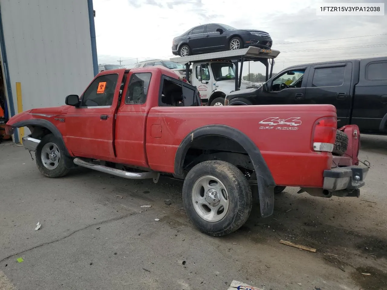 2000 Ford Ranger Super Cab VIN: 1FTZR15V3YPA12038 Lot: 75702024