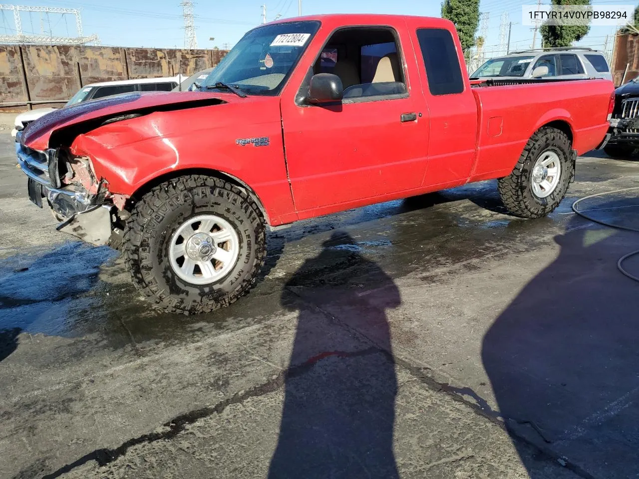 2000 Ford Ranger Super Cab VIN: 1FTYR14V0YPB98294 Lot: 77212804