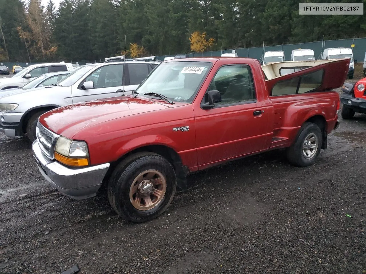 2000 Ford Ranger VIN: 1FTYR10V2YPB02137 Lot: 80704434