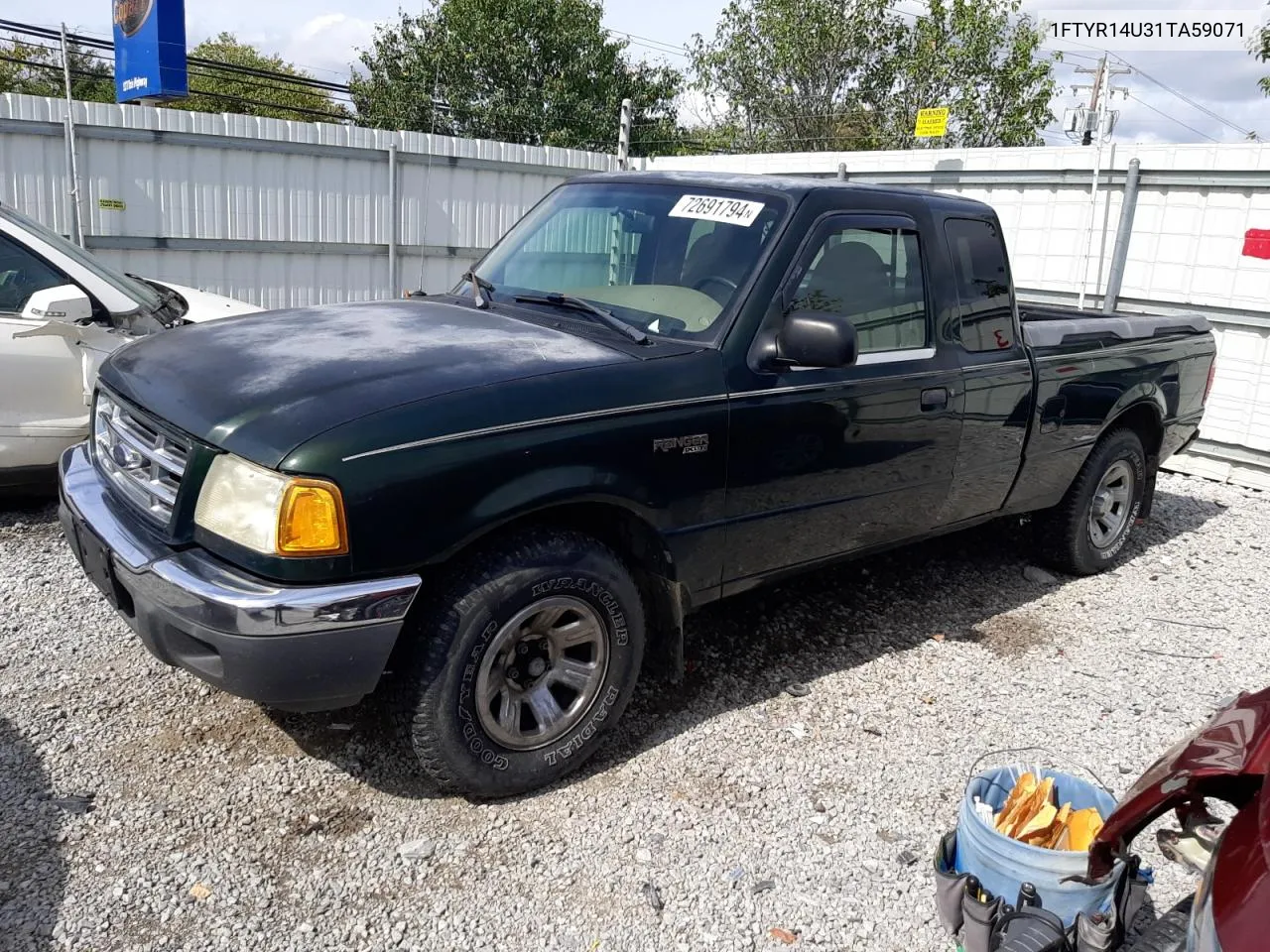 2001 Ford Ranger Super Cab VIN: 1FTYR14U31TA59071 Lot: 72691794