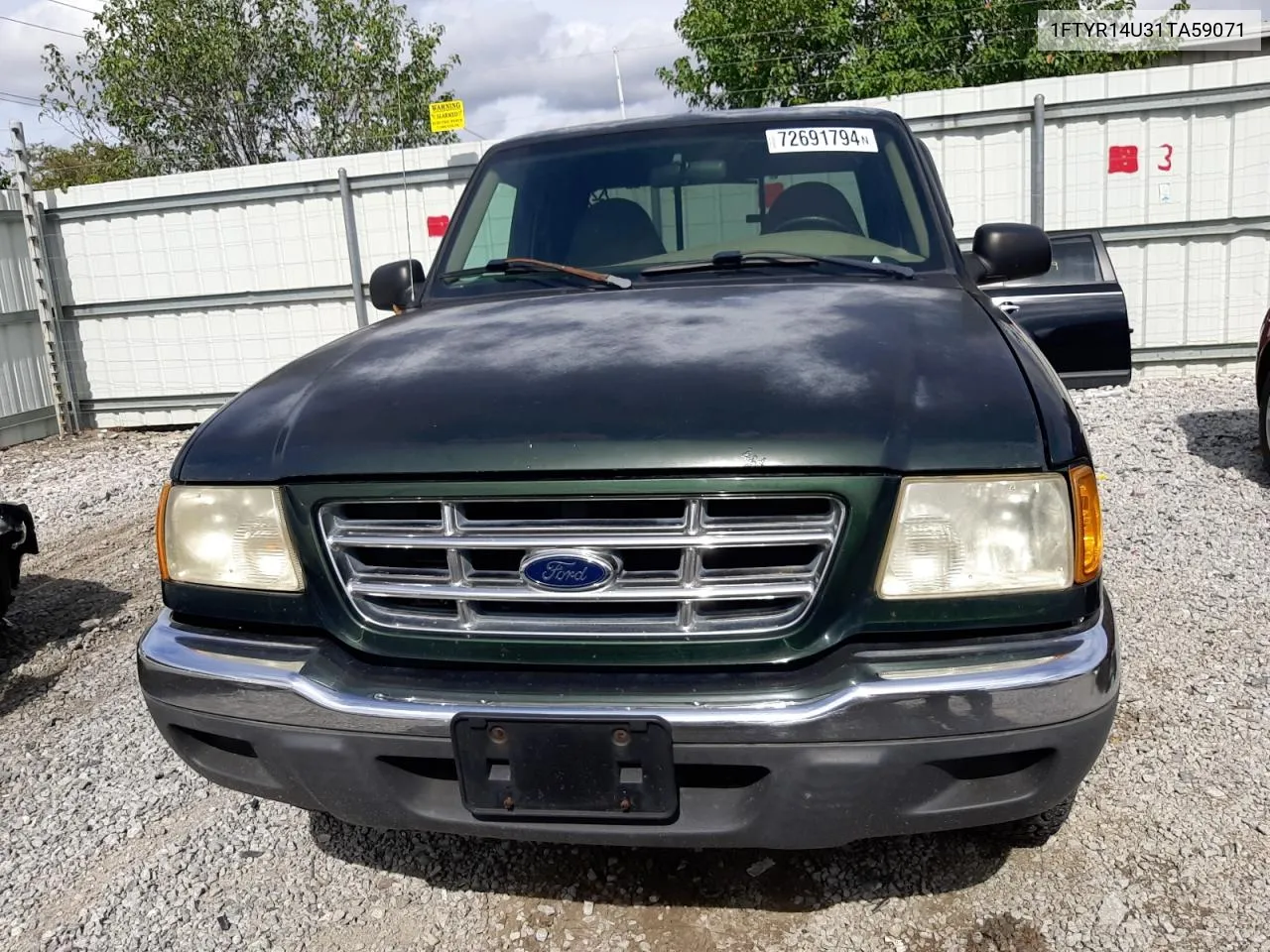 2001 Ford Ranger Super Cab VIN: 1FTYR14U31TA59071 Lot: 72691794